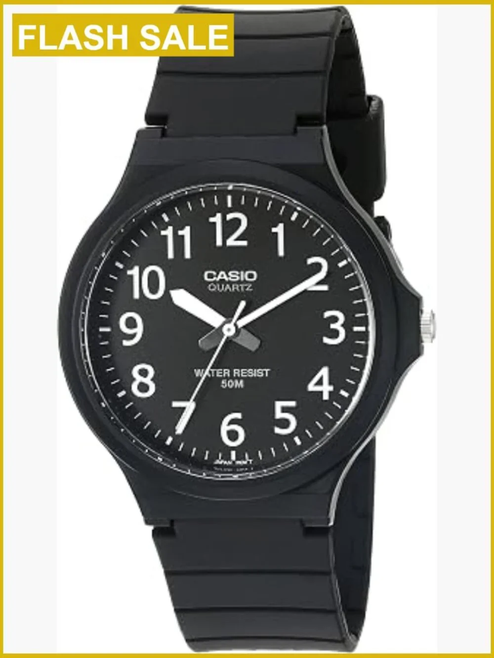 Men's Quartz Analog Watch with Large Dial, Water Resistant, 3-Year Battery